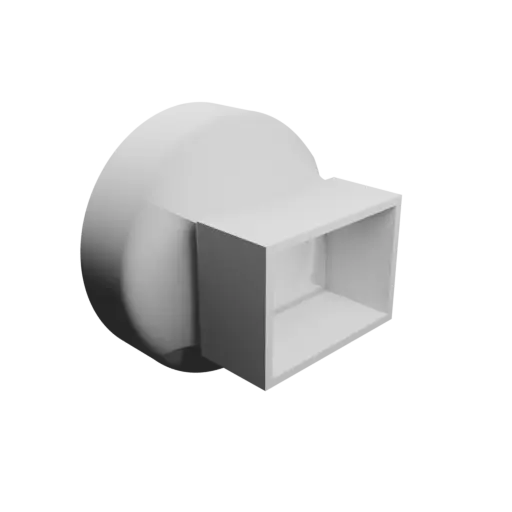 fichier 3D STL Adaptateur de tube rond ⌀133 mm vers rectangulaire 81×56 mm, épaisseur 4 mm