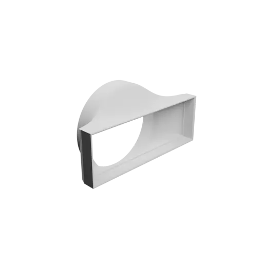fichier STL Adaptateur de tube rond ⌀150 mm vers rectangulaire 220×75 mm, épaisseur 3 mm + décalage