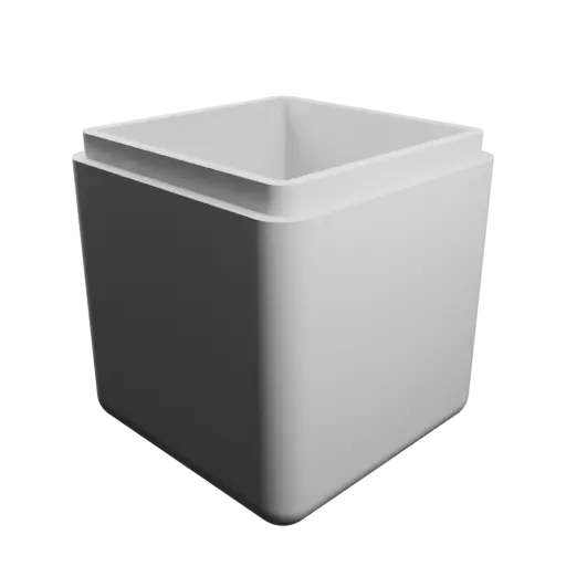 fichier 3D STL boîte carrée avec couvercle - 50×50×58 mm, paroi 4 mm