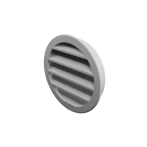 Round air vent STL 3D file ∅ 122 mm, slat angle: 60°