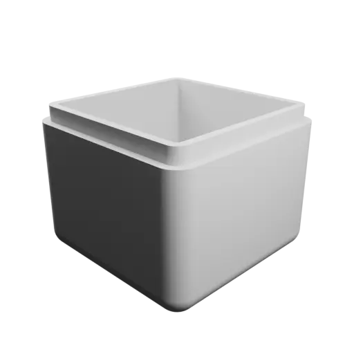 fichier 3D STL boîte à base carrée avec couvercle - 50×50×45 mm, paroi 4 mm