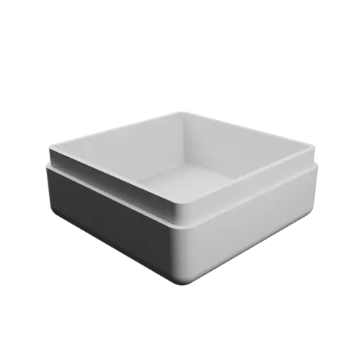 square-base box with lid STL 3D file – 42×42×20 mm, wall thickness 2 mm