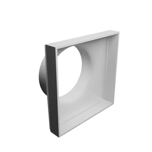 fichier STL Adaptateur de tube rond ⌀78 mm vers rectangulaire 100×100 mm, épaisseur 2 mm