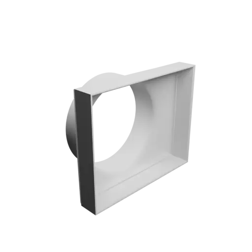fichier 3D STL Adaptateur de tube rond ⌀148 mm vers rectangulaire 197×159 mm, épaisseur 3 mm + décalage
