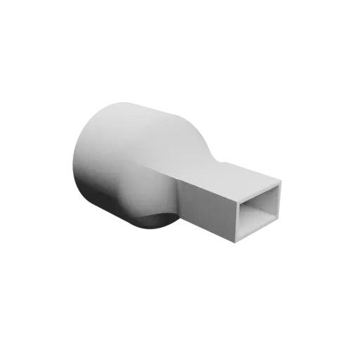 fichier 3D STL Adaptateur de tube rond ⌀75 mm vers rectangulaire 35×20 mm, épaisseur 2 mm