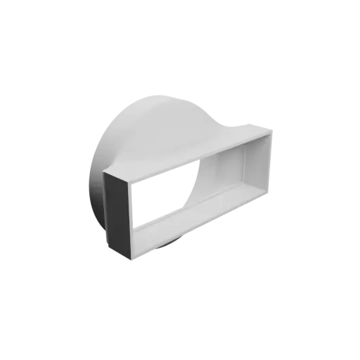 Round-to-Rectangular Tube Adapter STL 3D file ⌀250 mm to 300×105 mm, thickness 5 mm + offset