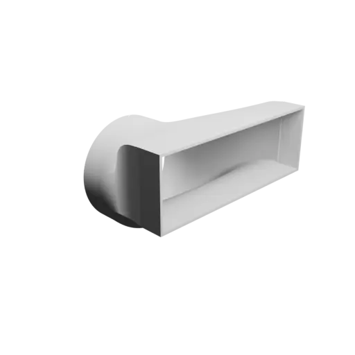 fichier STL Adaptateur de tube rond ⌀150 mm vers rectangulaire 240×80 mm, épaisseur 3 mm + décalage