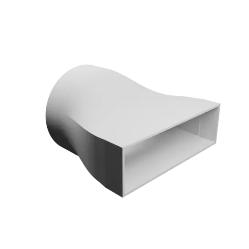 fichier STL Adaptateur de tube rond ⌀150 mm vers rectangulaire 200×60 mm, épaisseur 3 mm