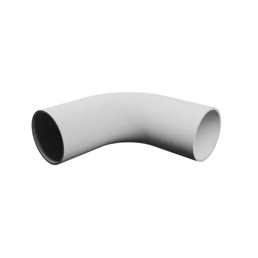 Tube elbow STL 3D file 85° ⌀OD: 94 mm ⌀ID: 87 mm thickness: 3.5 mm