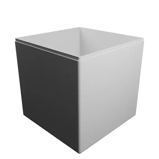 modèle 3D STL cube de rangement avec couvercle - 127×127×127 mm, paroi 2 mm