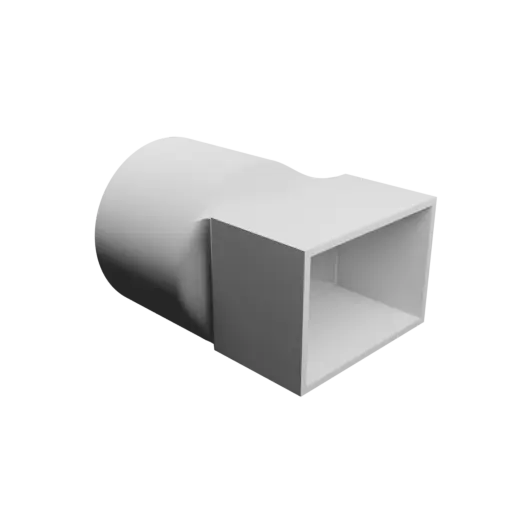 fichier STL Adaptateur de tube rond ⌀90 mm vers rectangulaire 80×55 mm, épaisseur 3 mm + décalage