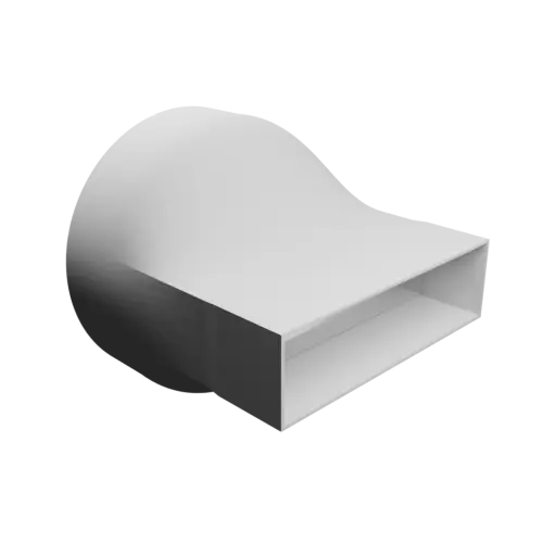 fichier STL Adaptateur de tube rond ⌀203 mm vers rectangulaire 191×53 mm, épaisseur 2 mm