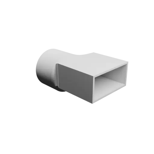 fichier 3D STL Adaptateur de tube rond ⌀49.5 mm vers rectangulaire 54×25 mm, épaisseur 2 mm + décalage