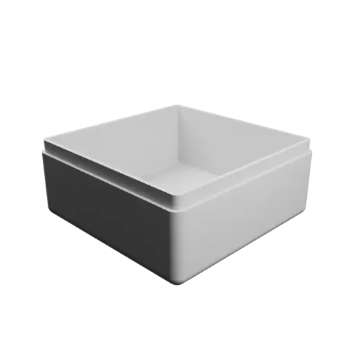 fichier STL boîte carrée avec couvercle - 62×62×30 mm, paroi 2 mm