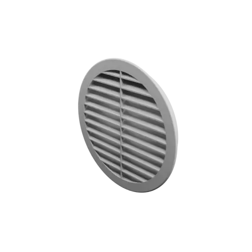 Round air vent STL file ∅ 198 mm, slat angle: 45° with central reinforcement