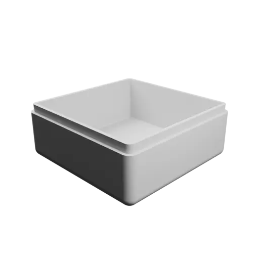modèle 3D STL boîte carrée avec couvercle - 71×71×33 mm, paroi 3 mm