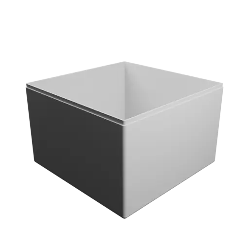 fichier STL boîte carrée avec couvercle - 152×152×100 mm, paroi 2 mm