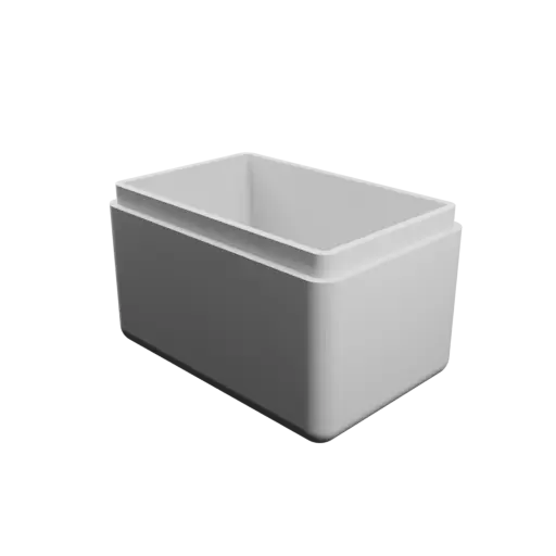 rectangular box with lid STL 3D model – 60×40×40 mm, wall thickness 3 mm