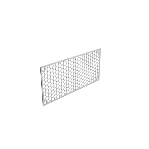 Honeycomb grille STL 3D file, center-to-center: 230x100mm, mesh: 10mm - Ø8mm