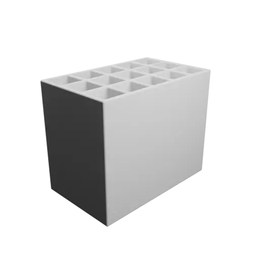 Multi-compartment box STL 3D file: 15 compartments of 13×13×60 mm