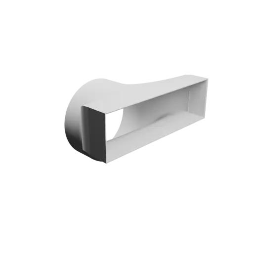 fichier 3D STL Adaptateur de tube rond ⌀128 mm vers rectangulaire 204×60 mm, épaisseur 2 mm + décalage