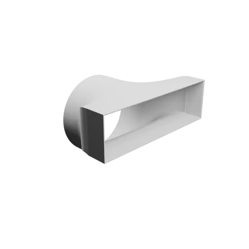 fichier 3D STL Adaptateur de tube rond ⌀128 mm vers rectangulaire 204×60 mm, épaisseur 2 mm + décalage