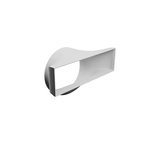 fichier 3D STL Adaptateur de tube rond ⌀128 mm vers rectangulaire 204×60 mm, épaisseur 2 mm + décalage