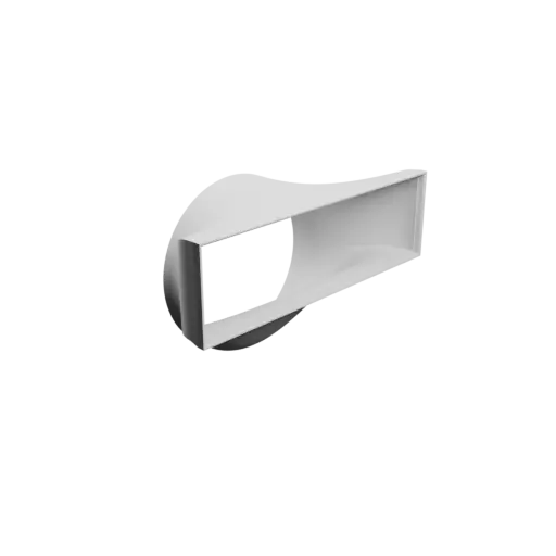 fichier STL Adaptateur de tube rond ⌀128 mm vers rectangulaire 204×60 mm, épaisseur 2 mm + décalage