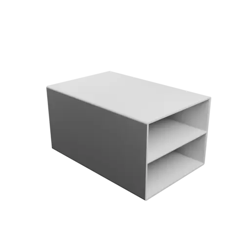 Small parts organizer with 2 drawers 80×30×130 mm STL 3D file, thickness: 2 mm