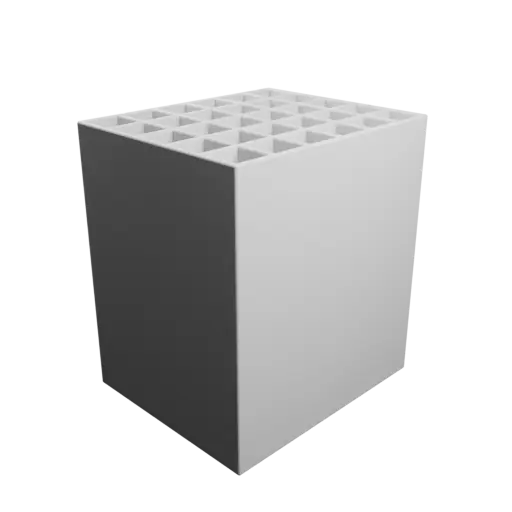 Multi-compartment box STL 3D file: 30 compartments of 13×13×100 mm