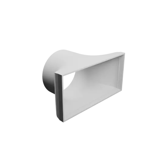 fichier STL Adaptateur de tube rond ⌀120 mm vers rectangulaire 205×100 mm, épaisseur 3 mm + décalage