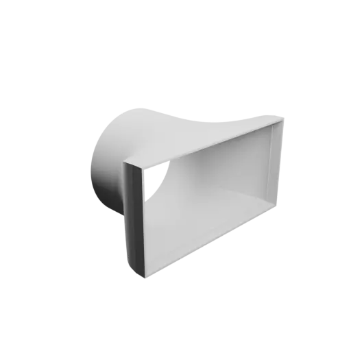 fichier STL Adaptateur de tube rond ⌀120 mm vers rectangulaire 196×100 mm, épaisseur 2 mm + décalage
