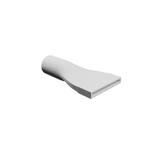 fichier 3D STL Adaptateur de tube rond ⌀32 mm vers rectangulaire 60×5 mm, épaisseur 2 mm