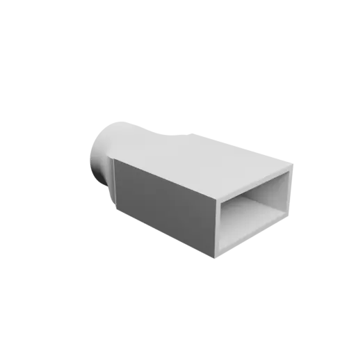fichier STL Adaptateur de tube rond ⌀29 mm vers rectangulaire 38×17 mm, épaisseur 2 mm