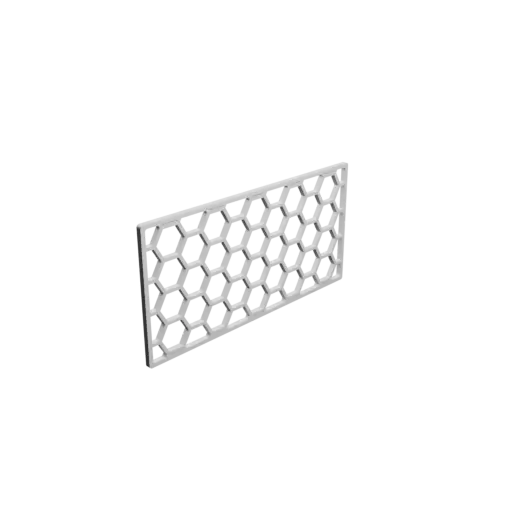 Honeycomb grille STL file, 100x50mm, mesh: 10mm