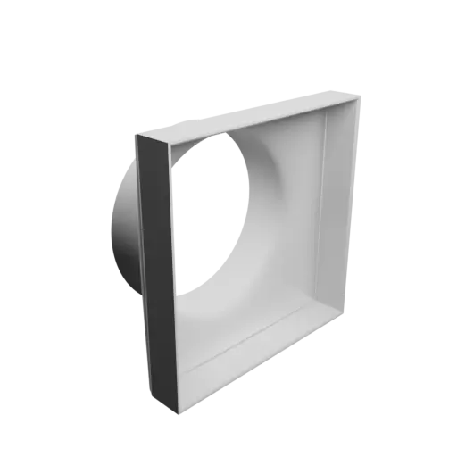 fichier STL Adaptateur de tube rond ⌀160 mm vers rectangulaire 194×194 mm, épaisseur 3 mm