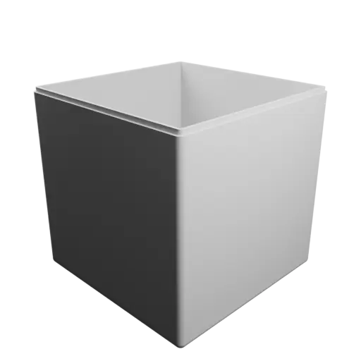 fichier STL boîte cube avec couvercle - 180×180×180 mm, paroi 4 mm