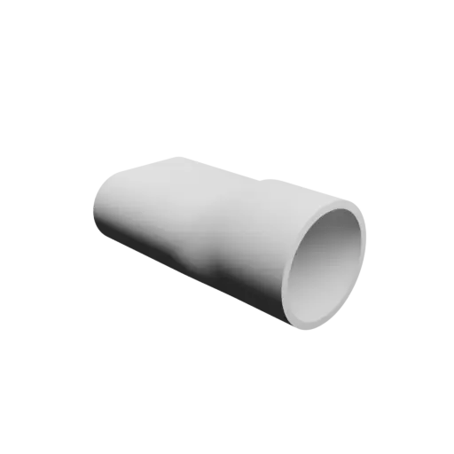 Oval duct transition fitting STL 3D file 55x25 mm to 43x42 mm – transition: 20 mm
