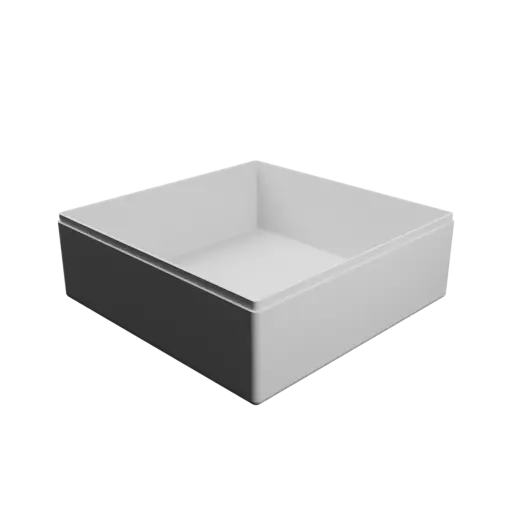 fichier 3D STL boîte carrée avec couvercle - 140×140×50 mm, paroi 2 mm