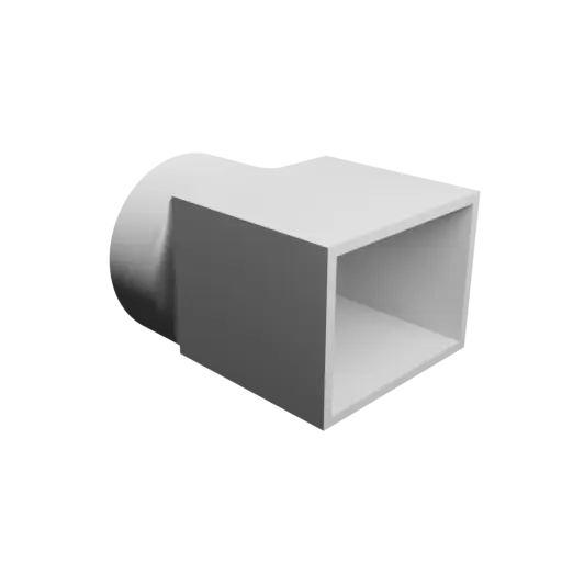 fichier 3D STL Adaptateur de tube rond ⌀88 mm vers rectangulaire 80×60 mm, épaisseur 4 mm + décalage