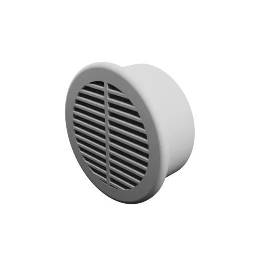 Round air vent STL file ∅ 52 mm, slat angle: 10° with central reinforcement