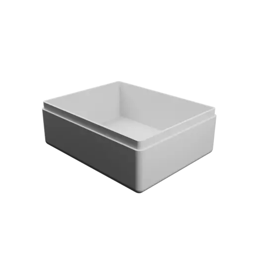 fichier 3D STL boîte rectangulaire avec couvercle - 75×60×30 mm, paroi 2 mm