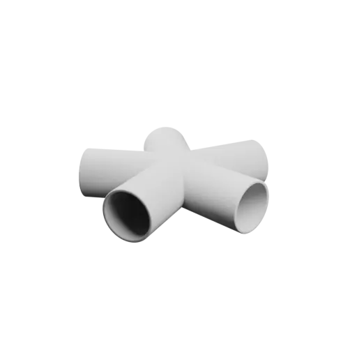 modèle 3D STL Raccord en étoile 5 tubes - Diamètre ext. 25 mm, épaisseur 1.5 mm