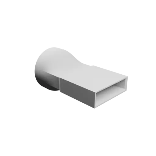 fichier 3D STL Adaptateur de tube rond ⌀110 mm vers rectangulaire 100×25 mm, épaisseur 5 mm