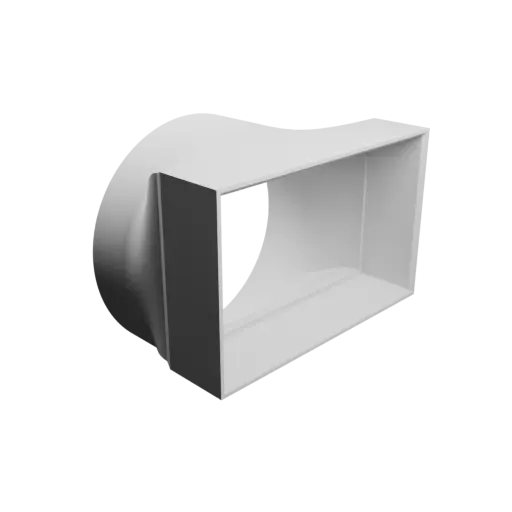 fichier STL Adaptateur de tube rond ⌀77 mm vers rectangulaire 80×50 mm, épaisseur 2 mm + décalage