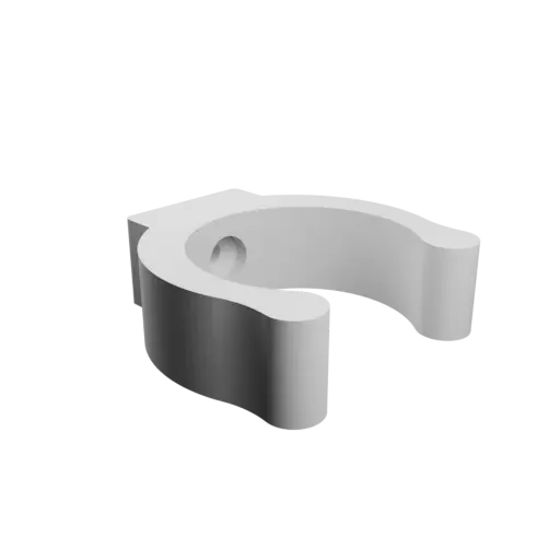 Pipe clip holder Ø28 mm STL 3D file · Countersunk screw Ø3 mm