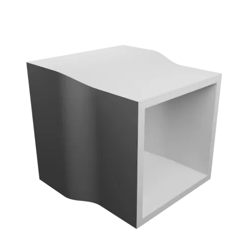 fichier 3D STL Adaptateur de tube rectangulaire 50x50mm vers 43x43mm - transition: 20mm