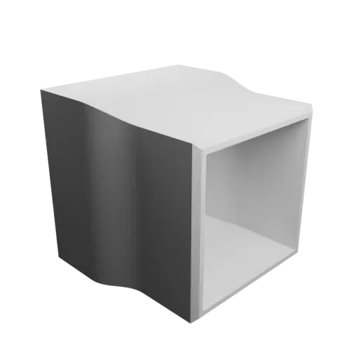 modèle 3D STL Adaptateur de conduit rectangulaire 50x50mm vers 43x43mm - transition: 20mm