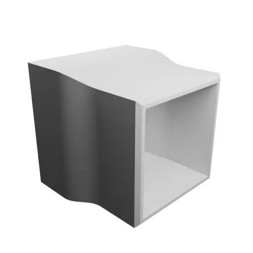 fichier STL Adaptateur de tube rectangulaire 50.5x50.5mm vers 43x43mm - transition: 20mm