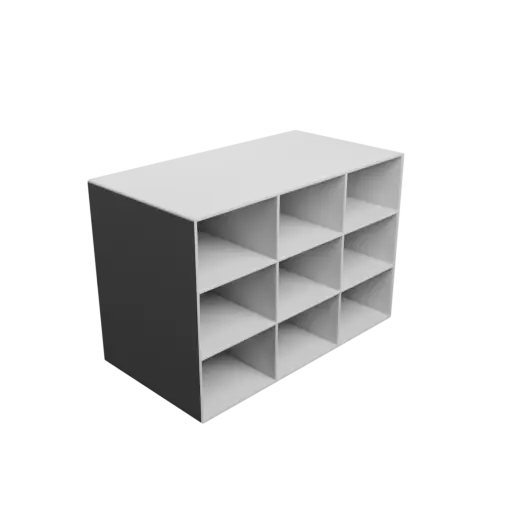 Small parts organizer with 9 drawers 60×40×100 mm STL file, thickness: 2 mm